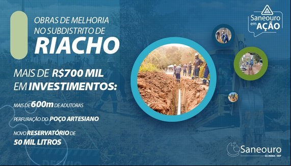 SANEOURO INICIA PERFURAÇÃO DE POÇO ARTESIANO EM RIACHO